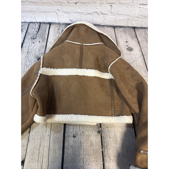 Adrienne Landau Faux Shearling Jacket Size Large In Camel - Picture 5 of 9